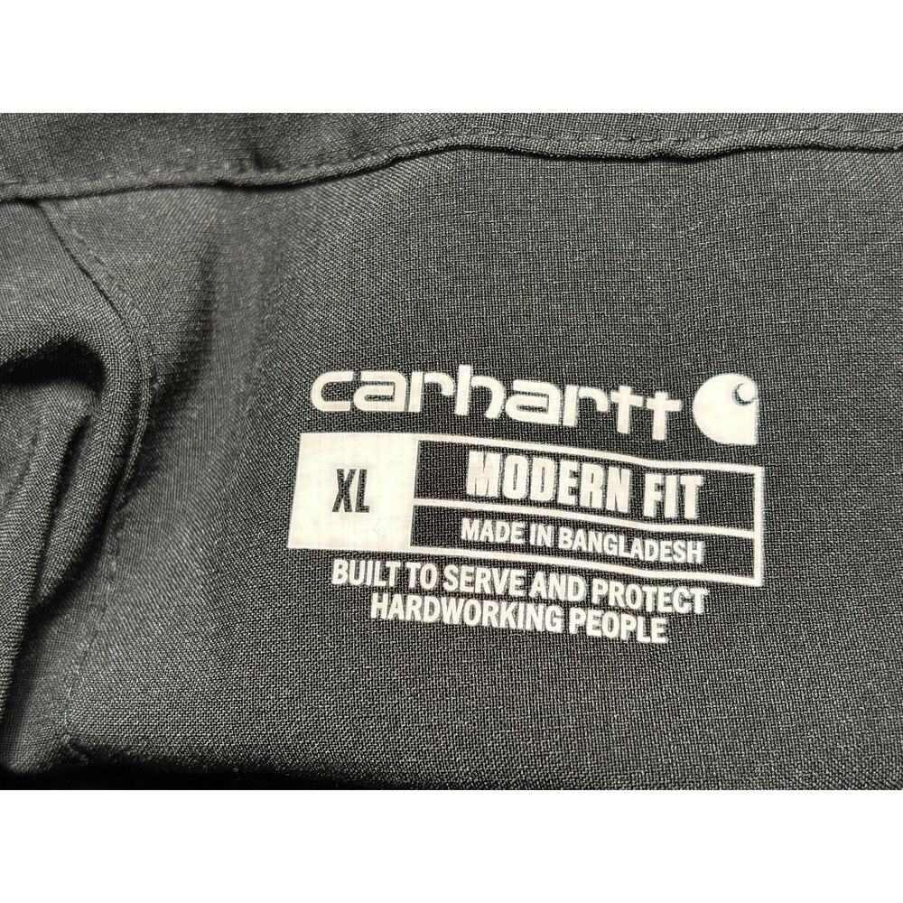 Carhartt Scrub Shirt Womens XL Black Force V Neck Pockets Stretch Top - Picture 4 of 8